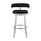 Armen Living Lorin 26" Black Faux Leather and Brushed Stainless Steel Swivel Bar Stool LCLRBABSBL26 - alternate 5